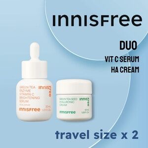 📦🆕*BNIB* INNISFREE |TRAVEL| Duo Green tea face cream & Vit C serum